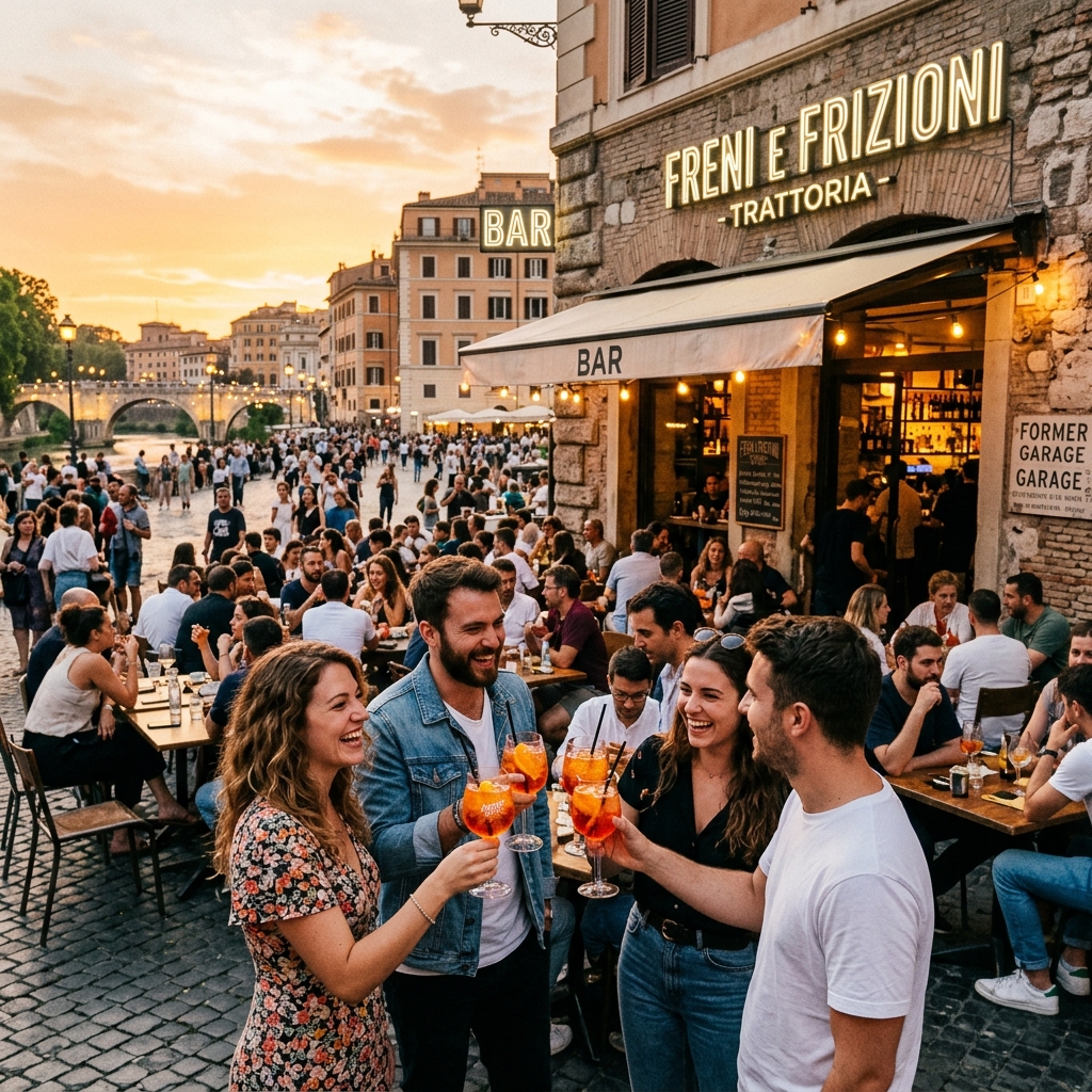 Freni e Frizioni: El templo del aperitivo bohemio en Trastevere