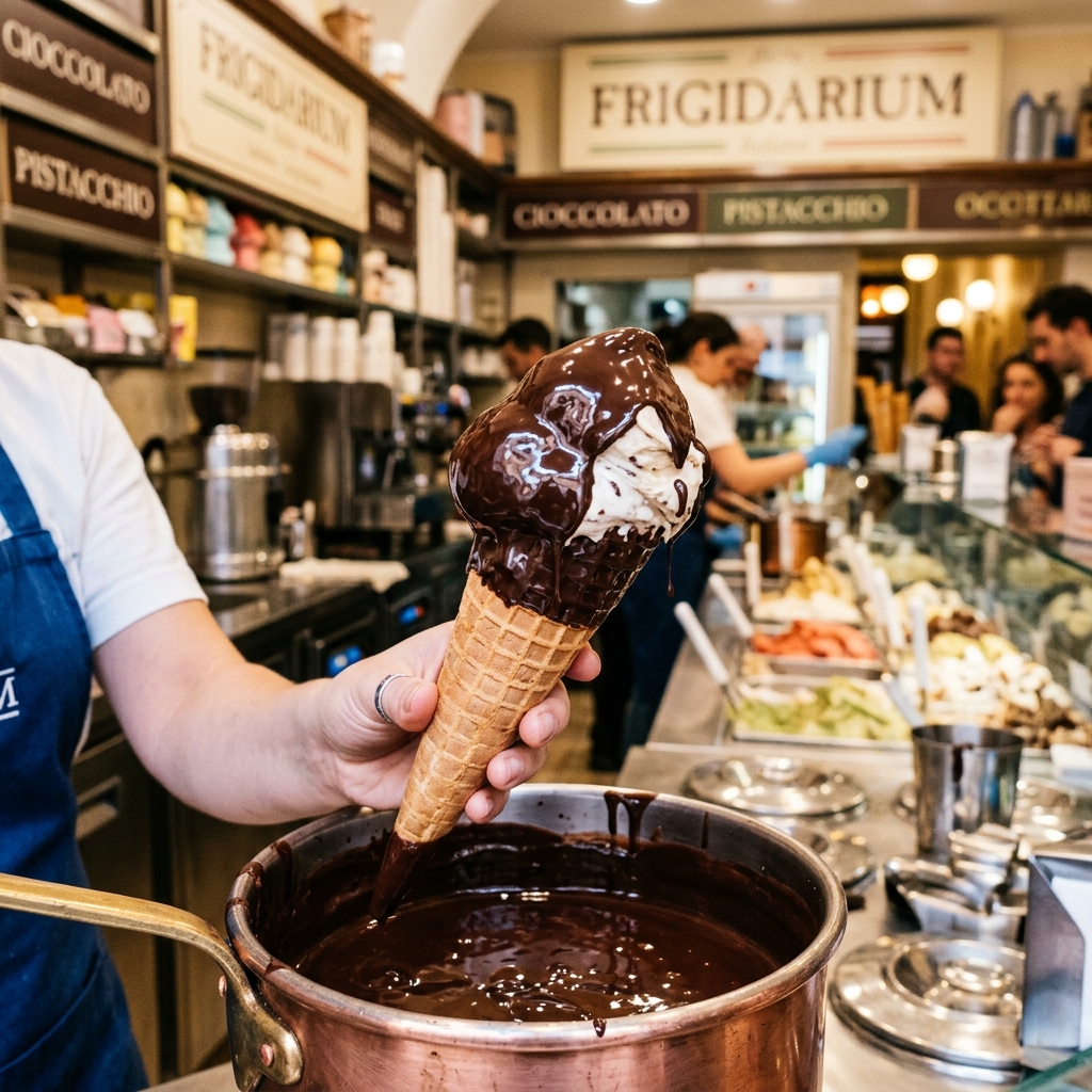 Frigidarium: El crujiente y cremoso ritual del baño de chocolate en Roma
