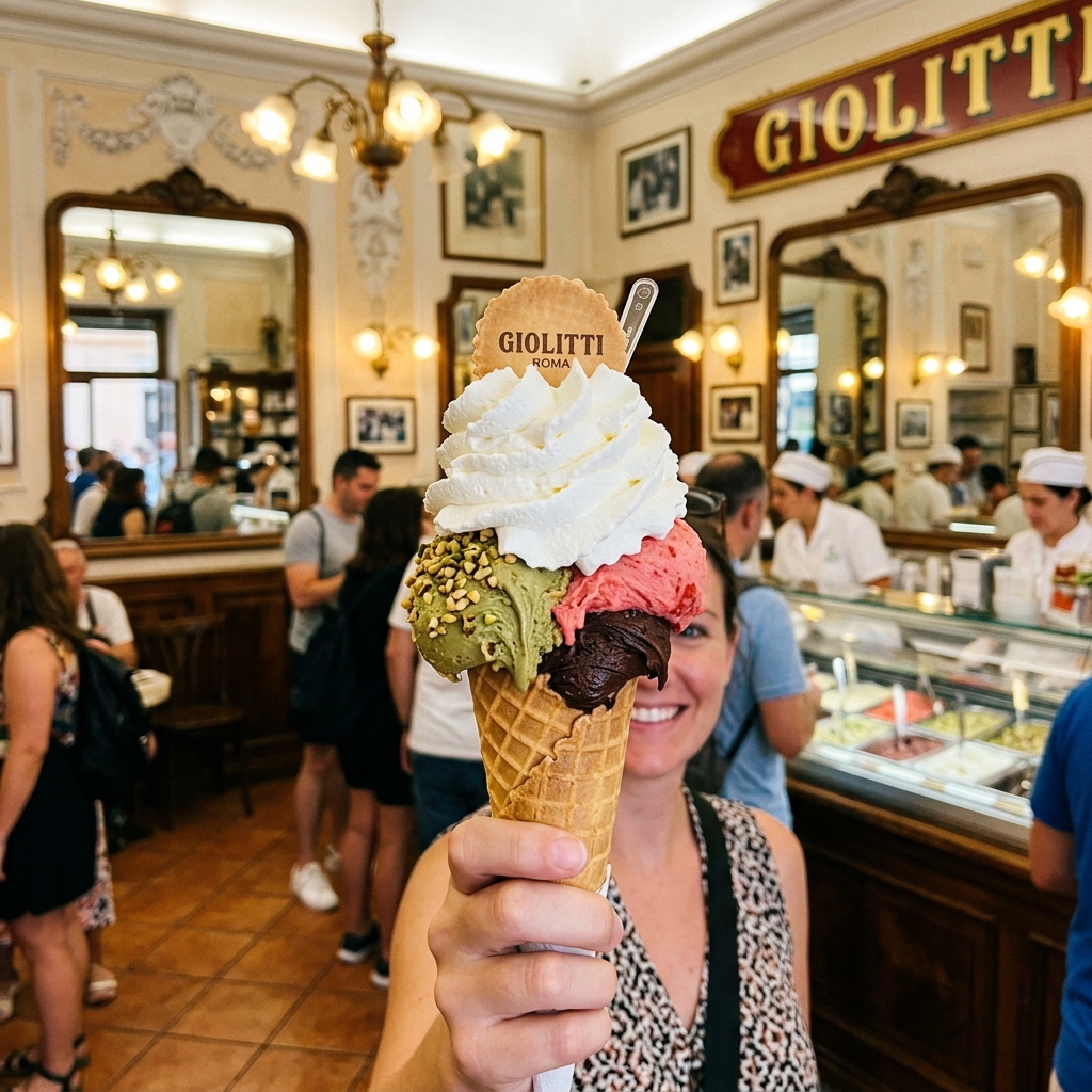 Giolitti: El templo histórico del gelato artesanal y la nata montada definitiva en Roma