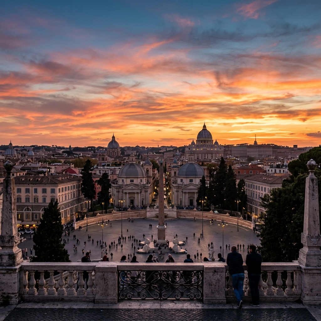 Terraza del Pincio: El atardecer más romántico e icónico sobre la Piazza del Popolo