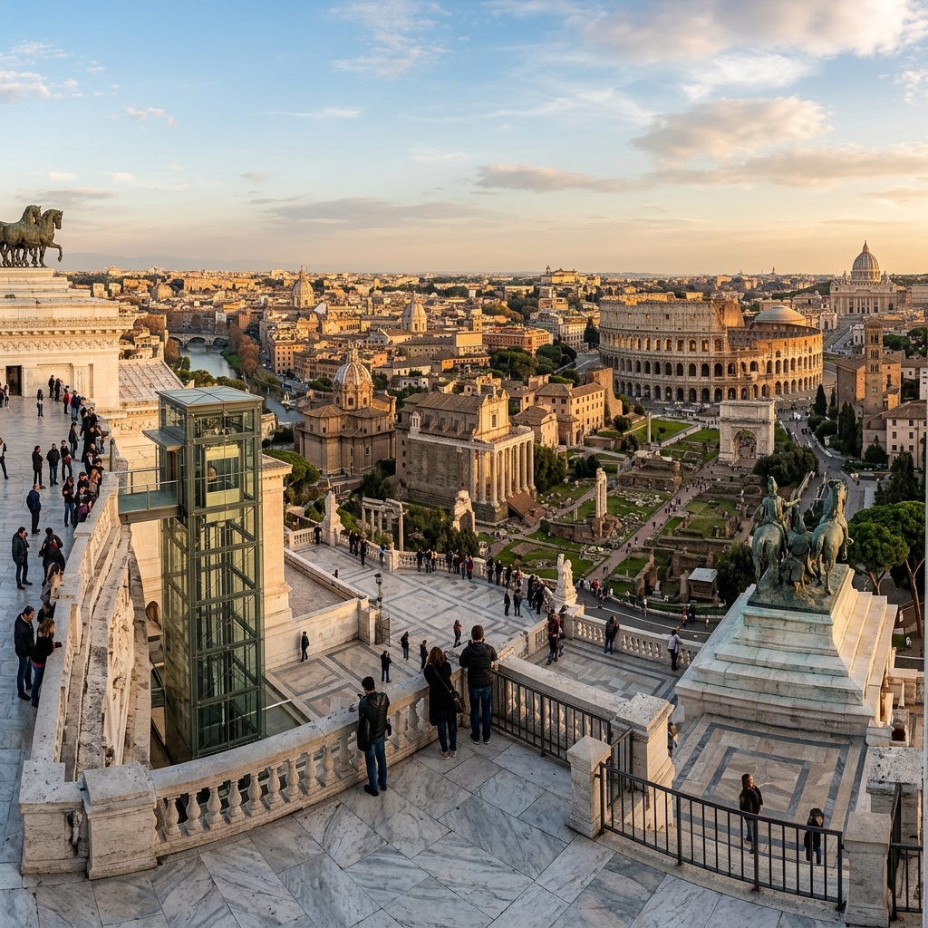 Terraza de las Cuadrigas: Las vistas de 360 grados de Roma desde el Vittoriano